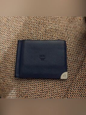 MCM Bifold Wallet With Money Clip (Navy)